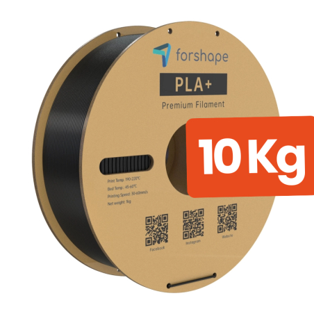 PLA+ Black Forshape 1.75mm Embalagem x10 Premium - - 10Kg