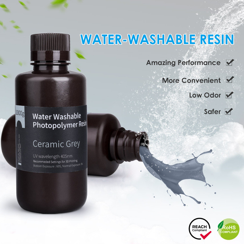 Résine Lavable à l'eau Grise Elegoo - 1000 ml (4)