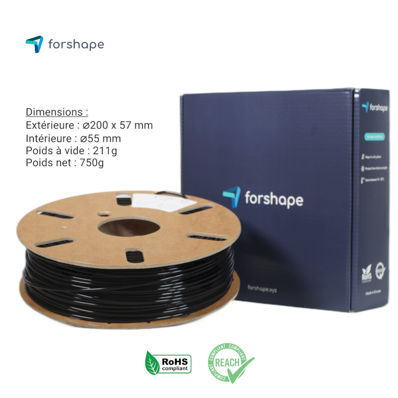 PLA Noir Forshape Premium - 2.85mm - 750g