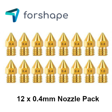 Lot de 12 Buses Laiton MK8 Forshape 0.4mm