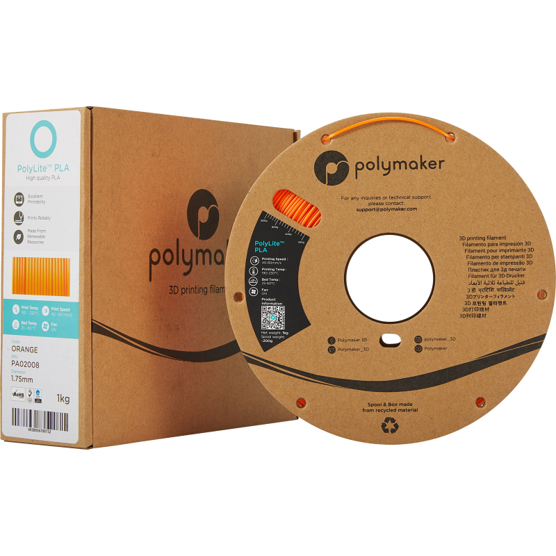 Packaging PolyLite PLA Orange - 1.75mm - 1 kg