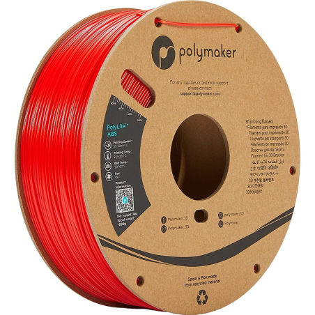 PolyLite ABS Vermelho - 1.75mm - 1 kg