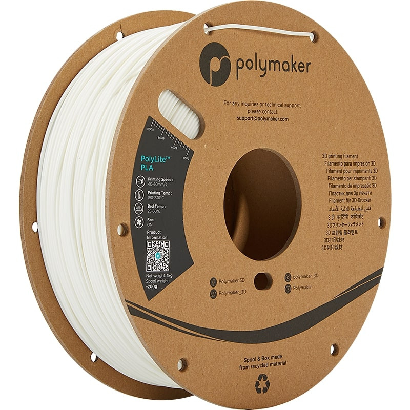 PolyLite PLA Blanc - 2.85mm - 1 kg