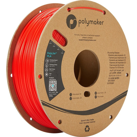 PolyLite PLA Vermelho - 2.85mm - 1 kg