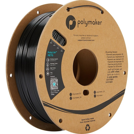 PolyLite PETG Preto - 2.85mm - 1 kg