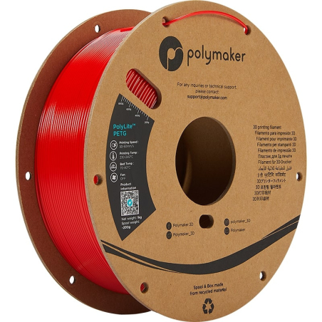 PolyLite PETG Vermelho - 1.75mm - 1 kg