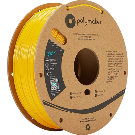 PolyLite PETG Amarelo - 1.75mm - 1 kg