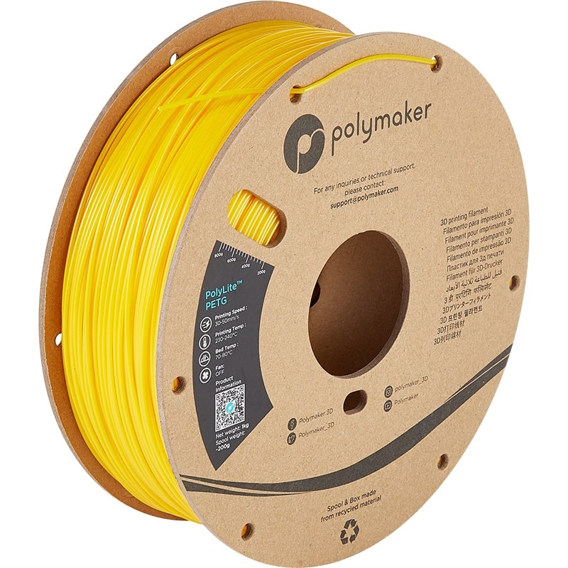 PolyLite PETG Jaune Polymaker - 2.85mm - 1 kg