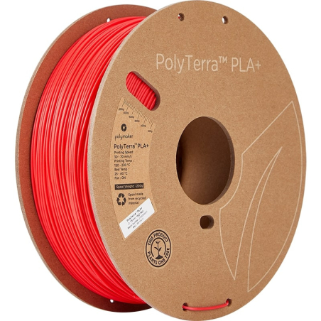 PolyTerra PLA+ Vermelho - 1.75mm - 1 kg