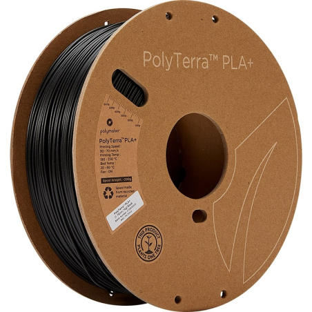 PolyTerra PLA+ Preto - 1.75mm - 1 kg