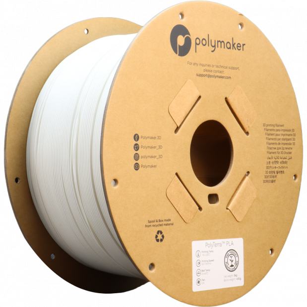 PolyTerra PLA Algodão Branco - 1.75mm - 3 kg