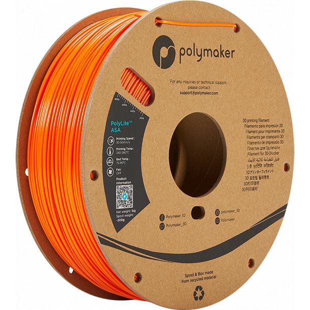 PolyLite ASA Laranja - 1.75mm - 1 kg