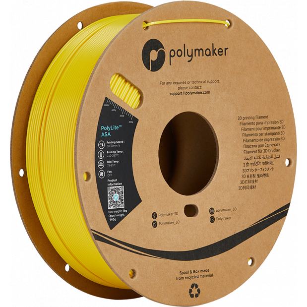 PolyLite ASA Amarelo - 1.75mm - 1 kg