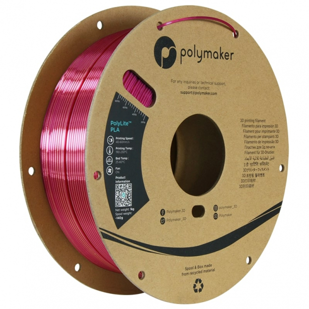 Polylite Seda dupla PLA Banquete Ouro-Magenta - 1.75mm - 1 kg