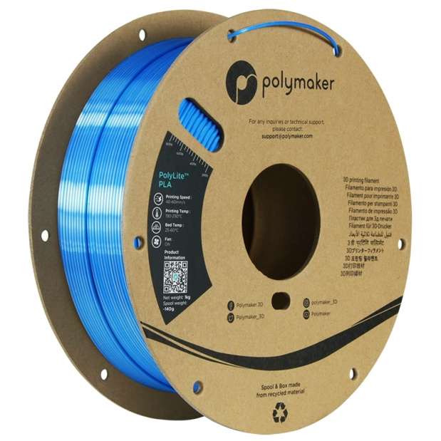 Polylite Seda dupla PLA Beluga Prata-Azul - 1.75mm - 1 kg