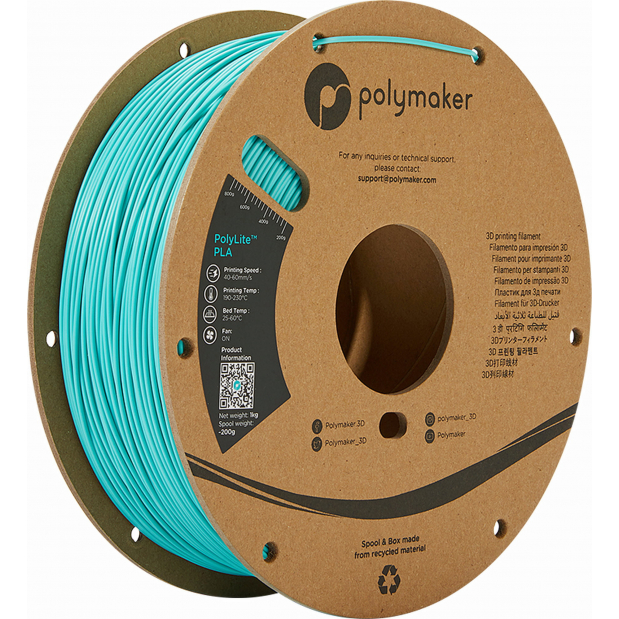 PolyLite PLA Polymaker Teal (azul-pato) - 1.75mm - 1 kg