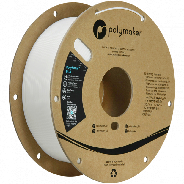 PolySonic PLA (High Speed) Branco - 1.75mm - 1 kg