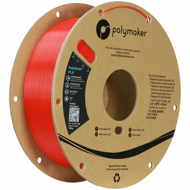 PolySonic PLA (High Speed) Vermelho - 1.75mm - 1 kg