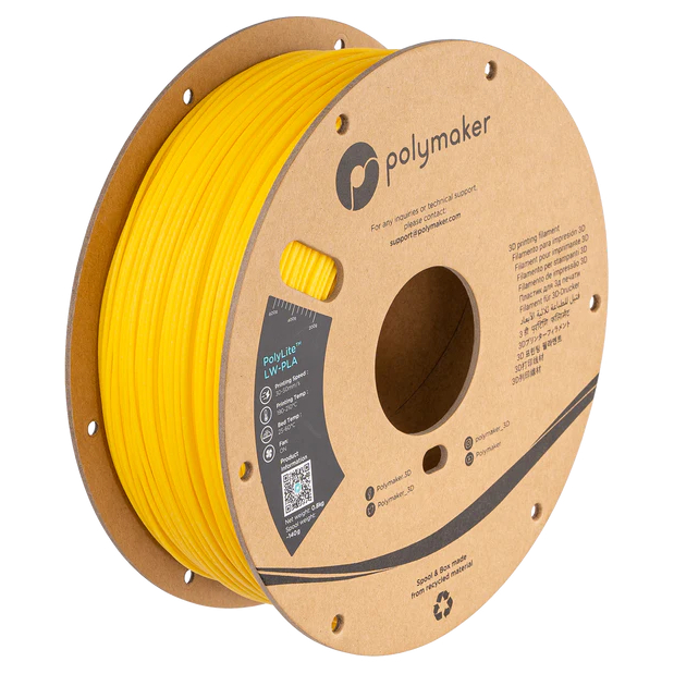 PolyLite LW-PLA Amarelo brilhante - 1.75mm - 800 g