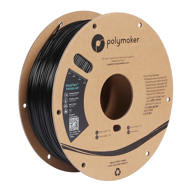 PolyFlex TPU-95A High Speed Preto - 1.75mm - 750 g