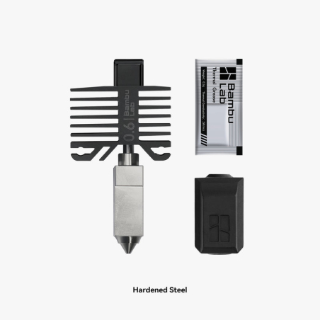 Hotend with hardened steel nozzle 0.6mm for Bambu Lab X1 / P1 series