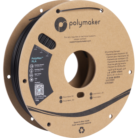 PolyMax Tough PLA Preto - 1.75mm - 750 g