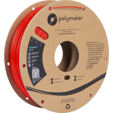 PolyMax Tough PLA Vermelho - 1.75mm - 750 g