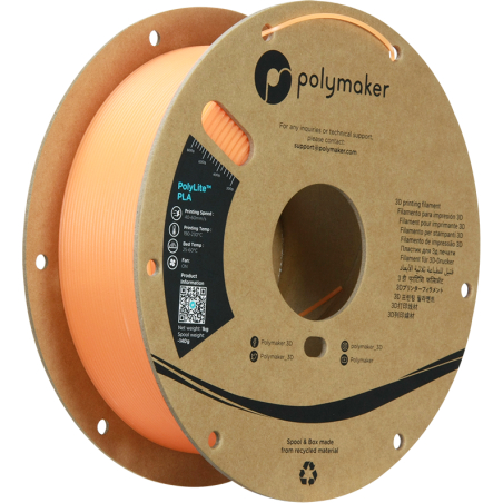 PolyLite PLA Laranja Luminoso - 1.75mm - 1 kg