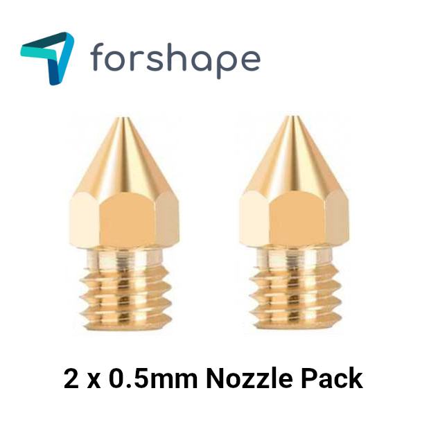 Forshape Conjunto de 2 bicos de latão MK8 0.3mm